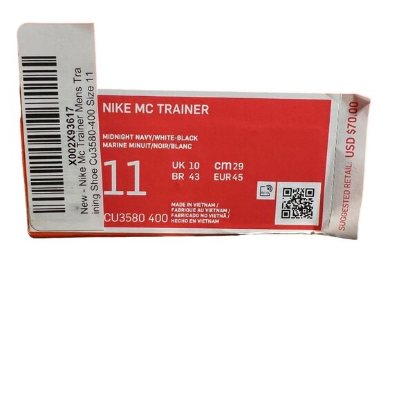 NWB NIKE Shoes Men's MC Trainer Ptl. Leather Upper Swoosh Blue Black 11BGB - Picture 2 of 11